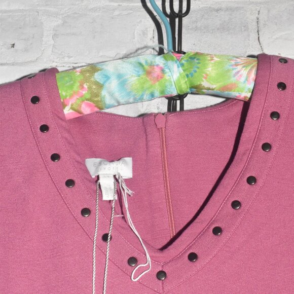 NWT Escada Sport Bright Blush Pink Studded Dress Size 34 - Picture 4 of 6